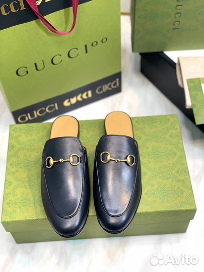 Слиперы Gucci Princetown мюли Гучи premium