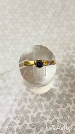 Кольцо с сапфиром 16 размер, вес 2,61
