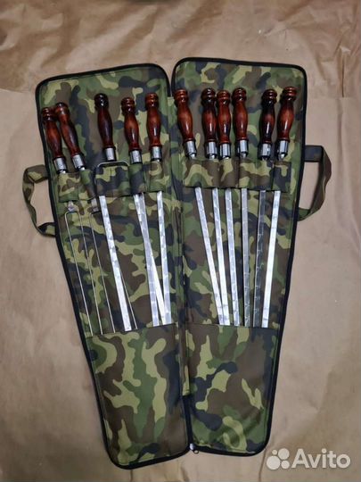 Комплект шампуров в чехле с замком и ножиком