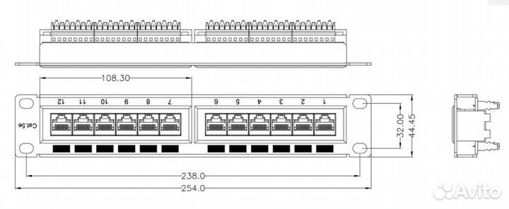 Патч-панель UTP, 10