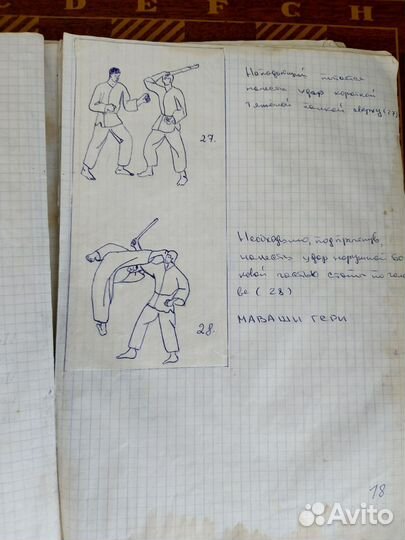 Тетрадь с записями карате СССР