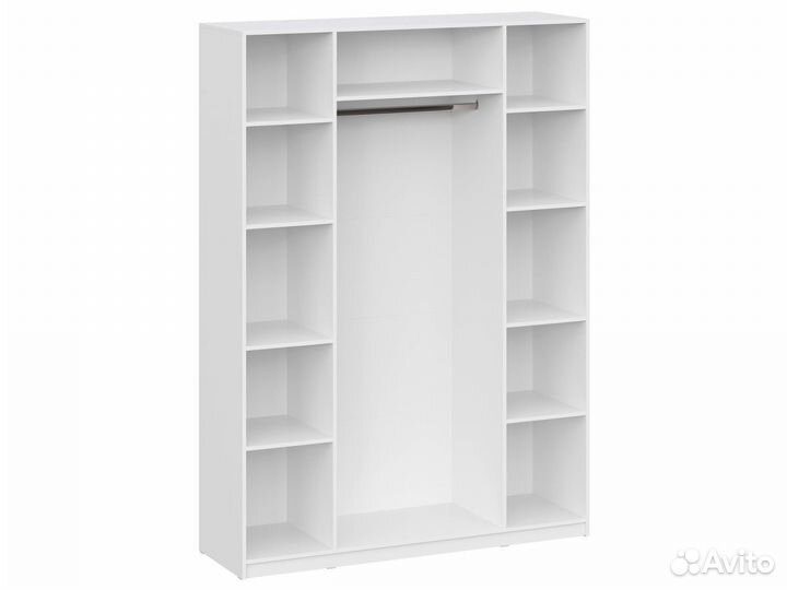 Распашной шкаф Арно 4 двери Белый текстурный Без дополнительных элементов