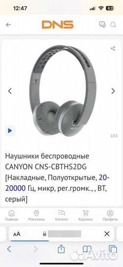 Наушники беспроводные canyon CNS-cbths2DG