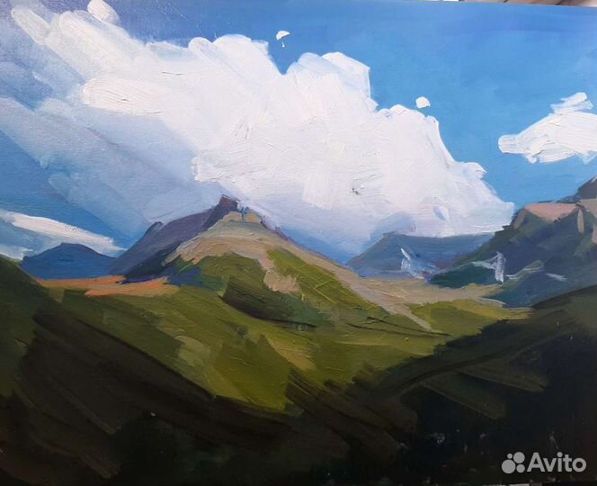 Картина маслом пейзаж горы