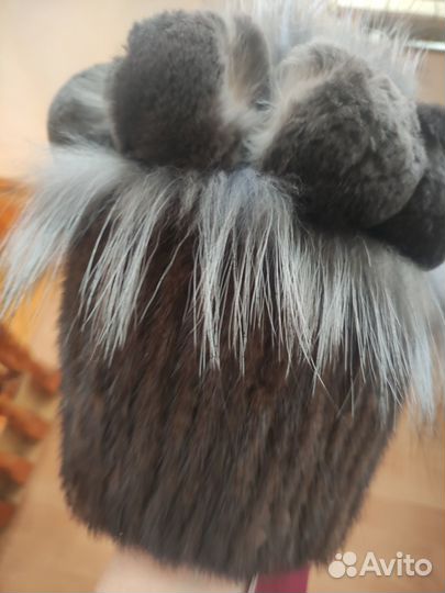 Шапка женская вязаная норка