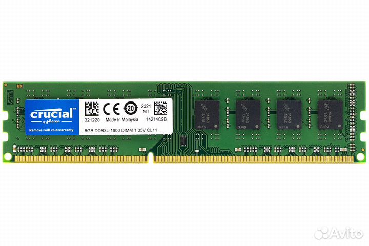 Новый dimm DDR3L 8GB PC12800 1600мгц Crucial