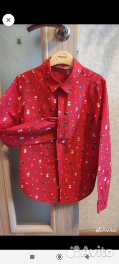 Рубашка новогодняя 134 140