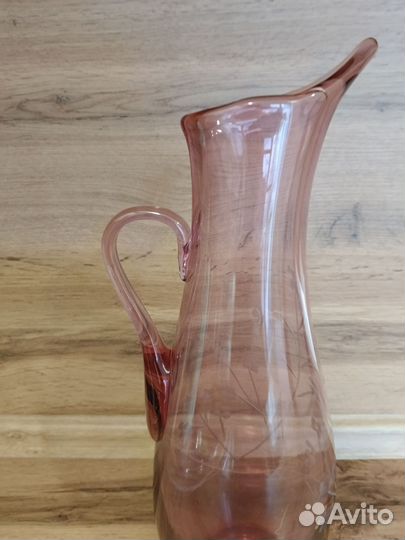 Кувшин СССР розовое стекло