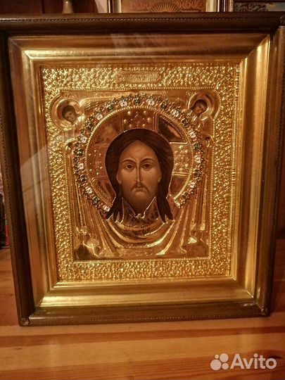 Храмовая икона. Писанная, сусальное золото