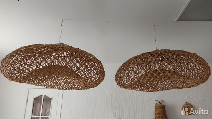 Светильники плетеные люстры