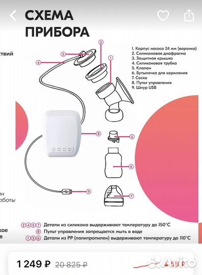 Молокоотсос электрический двойной
