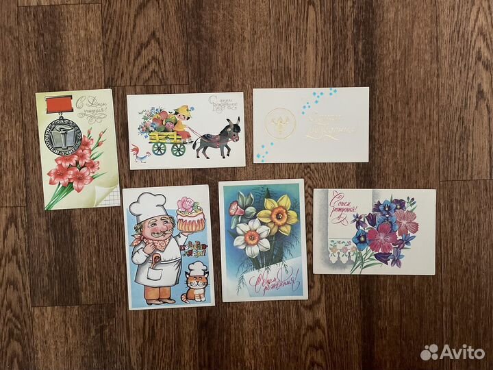 Открытки СССР мини, Новый год, 8 марта