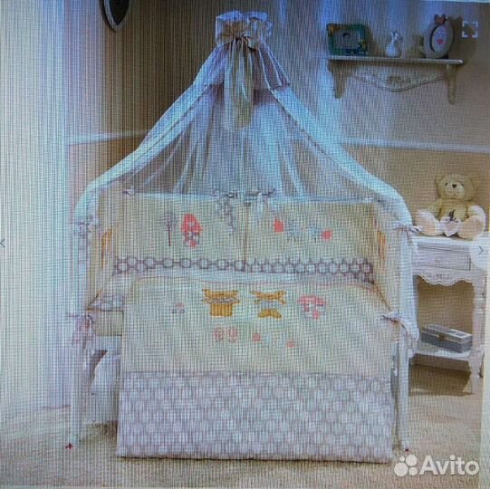 Бортики в кроватку Perina балдахин постельн. белье