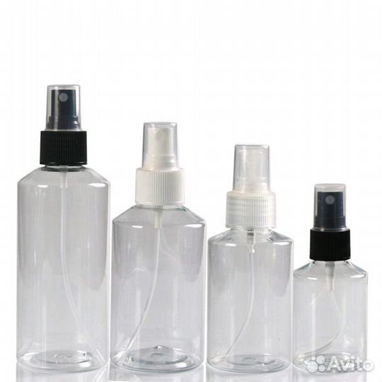 Флаконы разных форм, колпачки, распылители, дозато