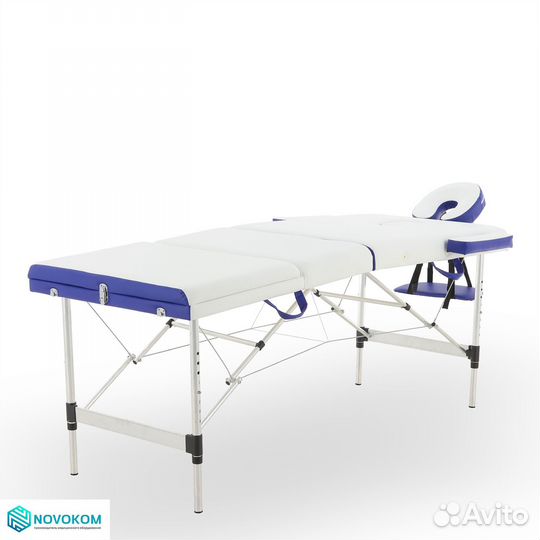 Массажная кушетка JF-AY01A 3 секции, бело-синий