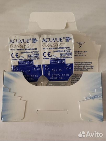 Линзы acuvue oasys -1, 25