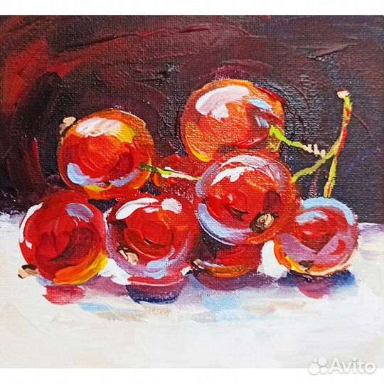 Картина натюрморт с фруктами масло холст живопись