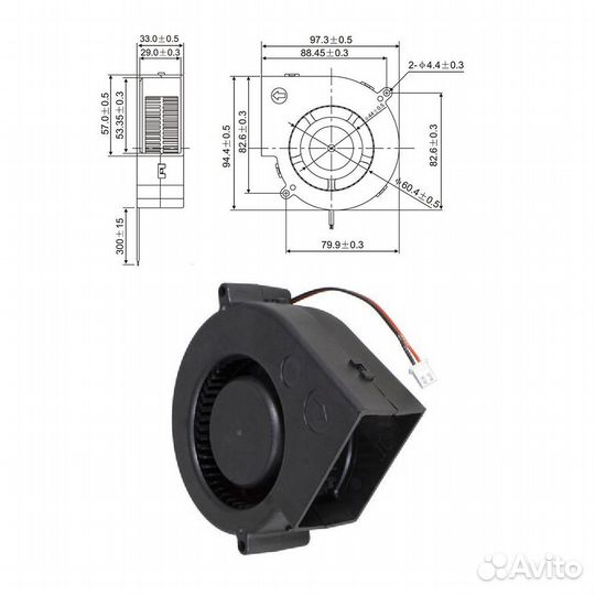1 шт Вентилятор RQU9733MS 24V