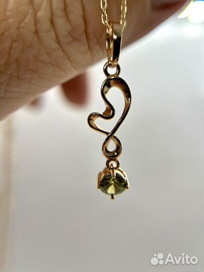 Цепочка с подвеской с цирконом 4 расцветки