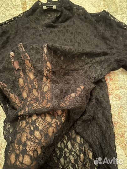 Боди кружевное черное