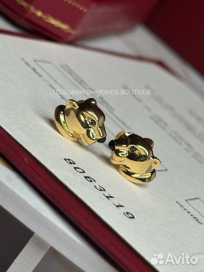 Серьги cartier panthere желтое золото 750