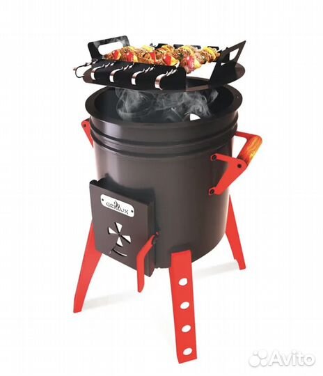 Печь мангал под казан