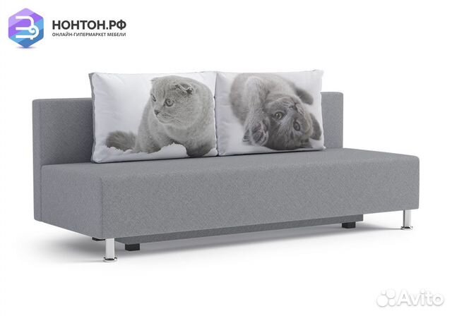 Диван еврокнижка Канна светло-серый