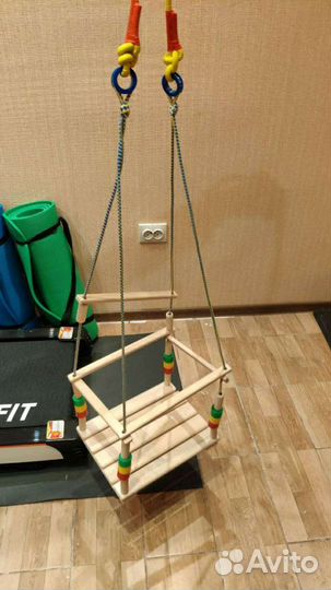 Качель деревянная, подвесная