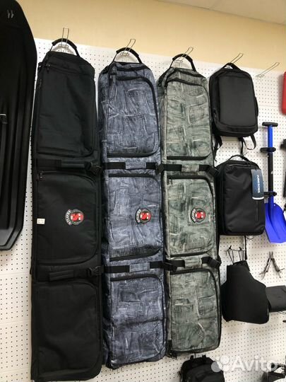 Чехол для сноуборда с колесами (синий джинс) 166см