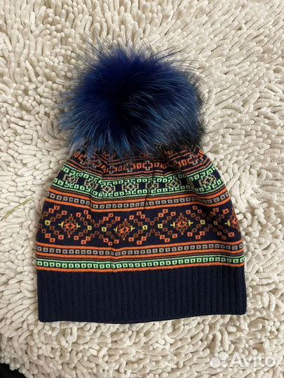 Шапка зимняя женская, синяя новая