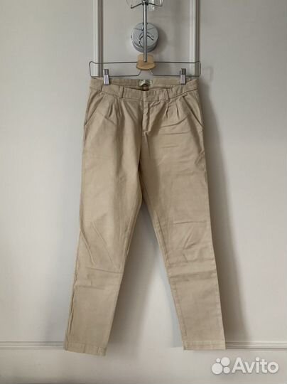 Бежевые брюки хлопок Zara XS