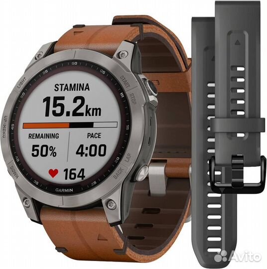 Garmin Fenix 7 PRO Sapphire Solar Leather band NEW