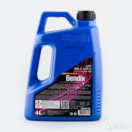 Масло трансмиссионное 4л. синтетика bendix gold