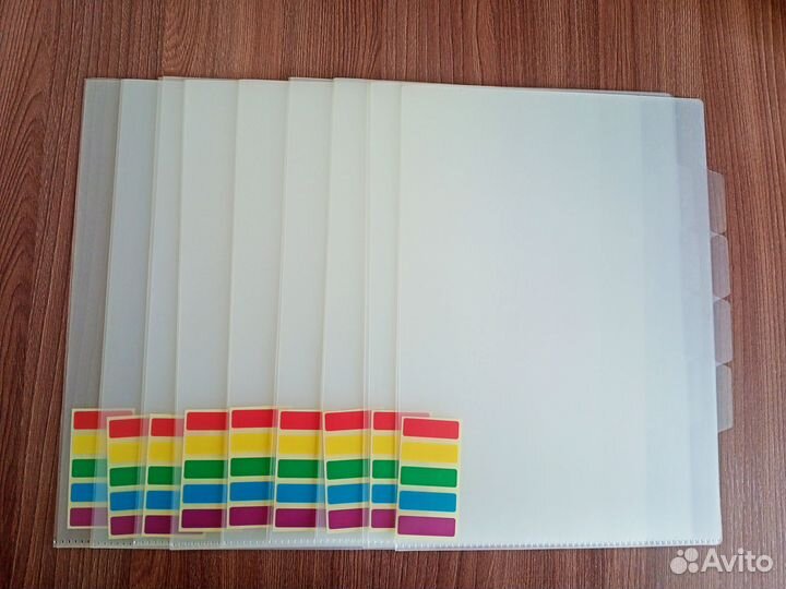 Папка-уголок на 3 отделения, 9 штук