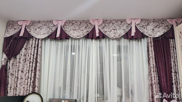 Шторы с ламбрекеном бу