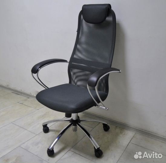 Кресло офисное Галакси Лайт хром серый