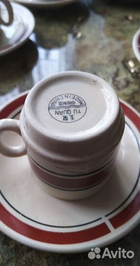 Чашки кофейные, чайник заварной, чашечка хохлома