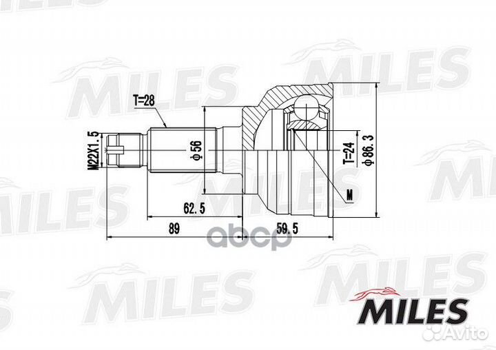 Шрус наружный KIA clarus 1.8/2.0 97- (SKF vkja5