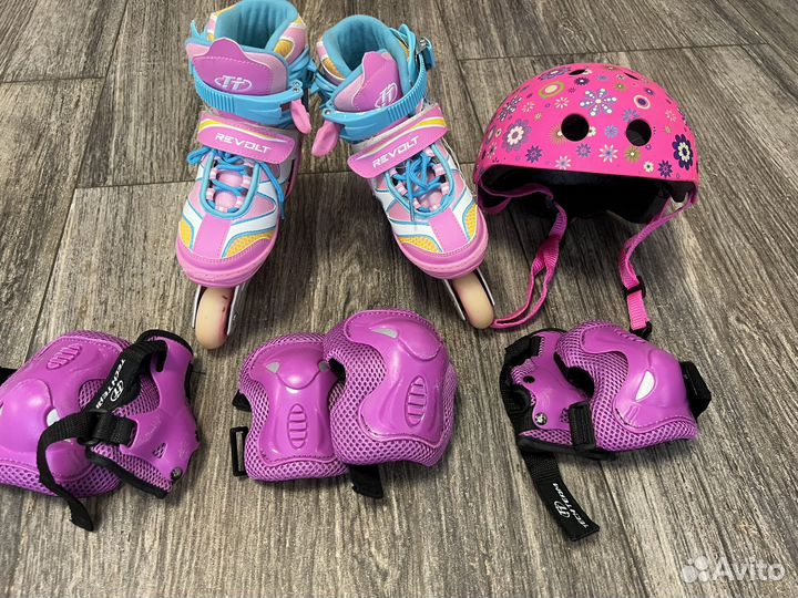 Детские ролики и защита и шлем