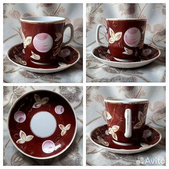 Бокалы с блюдцами (чайные пары), сервиз, Вербилки