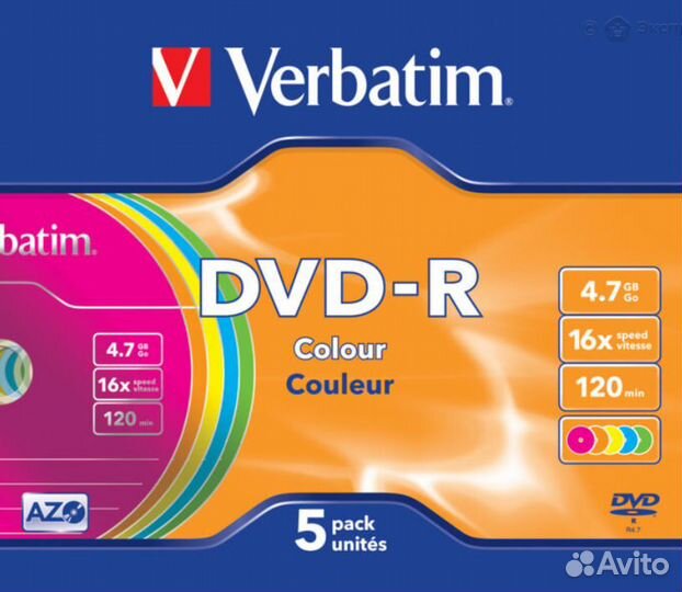 Диск DVD-R Verbatim 4.7Gb 5шт