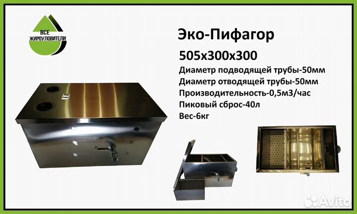 Жироуловитель под мойку. Модель 0,35-20 плюс