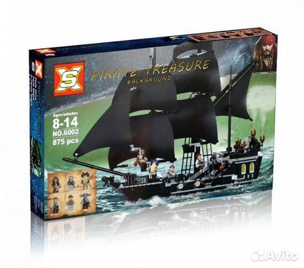 Конструктор Пираты, Черная жемчужина, 875 деталей