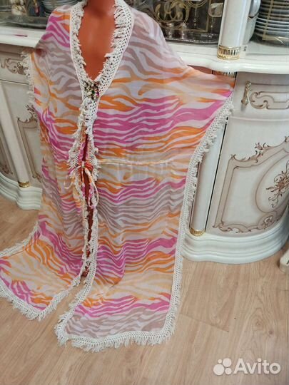 46-60 безразмерный халат пончо