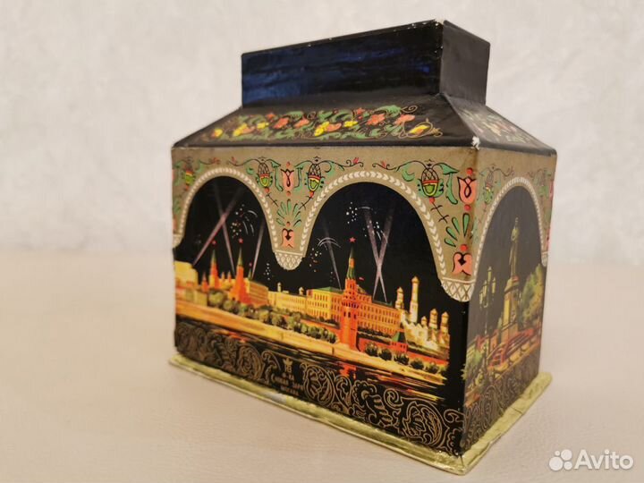 Парфюмерный набор винтаж времен СССР Черный ларец