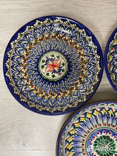 Лт1625с (25см.) Тарелка порционная с синей каймой