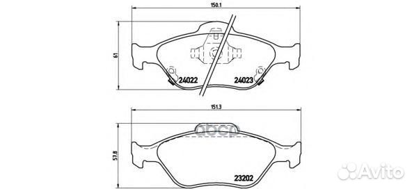 Колодки тормозные дисковые перед P83085 Brembo