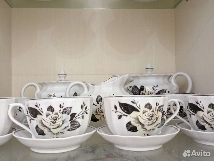 Чайный сервиз белая роза