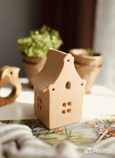 Интерьерный Домик Ночник из гипса