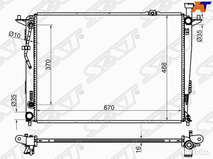 Радиатор KIA sorento/hyundai santa FE 2.4/3.5 09-1